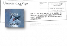 Actualidad - Convocatoria de ayudas propias de la Universidad de Vigo para la realización es estudios de máster