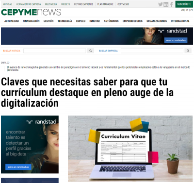 CEPYMENEWS: Claves para que tu CV destaque en pleno auge de la digitalización